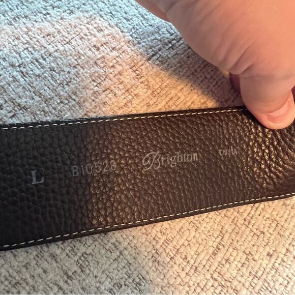 Brighton Deep Brown Pebble Leather Belt Women’s Size Large Buckle & Hook Closure - Picture 7 of 7